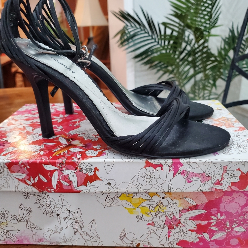 Chinese Lundry Willy Satin black Women's heel shoes - Picture 3 of 8